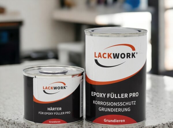 LACKWORK Epoxy Füller Pro Korrosionsschutz Grundierung 1,5 L Set